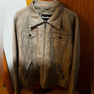 Bomber faux leather jacket. Super cute. My loss your gain